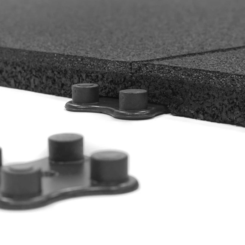 30mm Duo Interlocking Gym Floor - Black with Black finish 1m x 1m