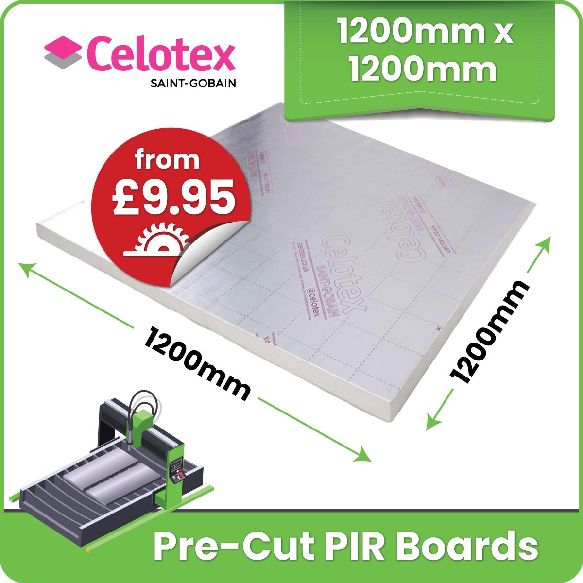 PIR Insulation Boards (1200mm x 1200mm)