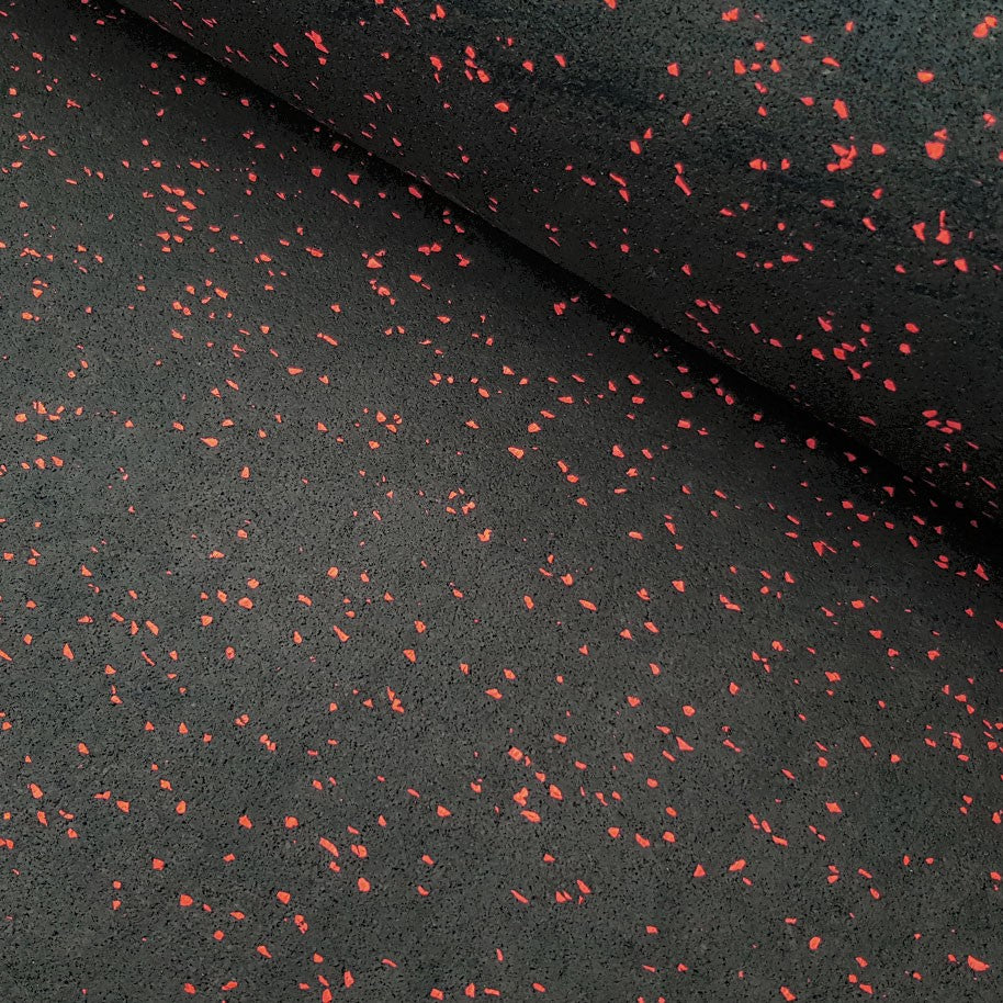 TerraFit Active 8mm Black-Red Fleck Gym Flooring – Full Roll