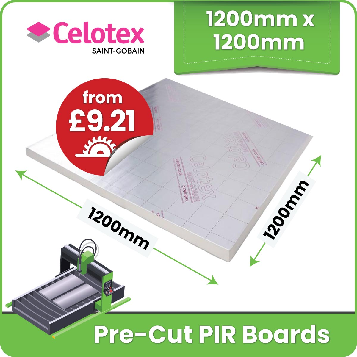 PIR Insulation Boards (1200mm x 1200mm)